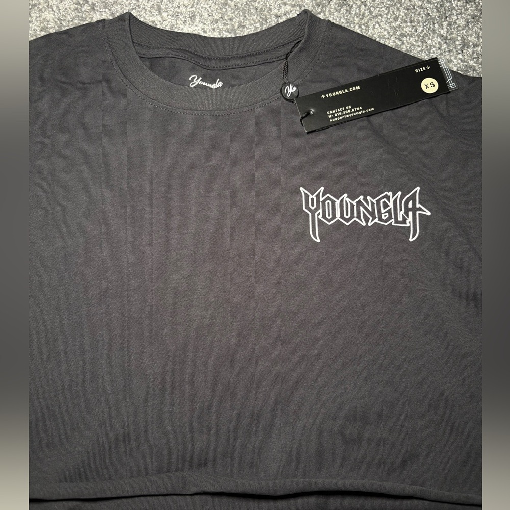 YoungLA Black Cropped Tee